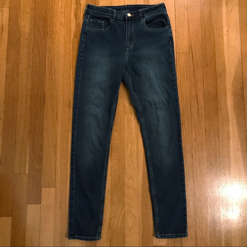 H&M Dark Blue Wash Skinny Ankle High Waist Jeans
